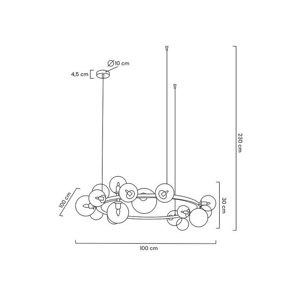 Lampa wisząca ALURE 120 czarna - Moosee